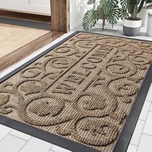 Smiry welcome door mat outside entrance heavy duty trap dirt and moisture easy clean low profile patio porch indoor outdoor front doormat for entry 295×17 inch brownwelcome  urban country home decor
