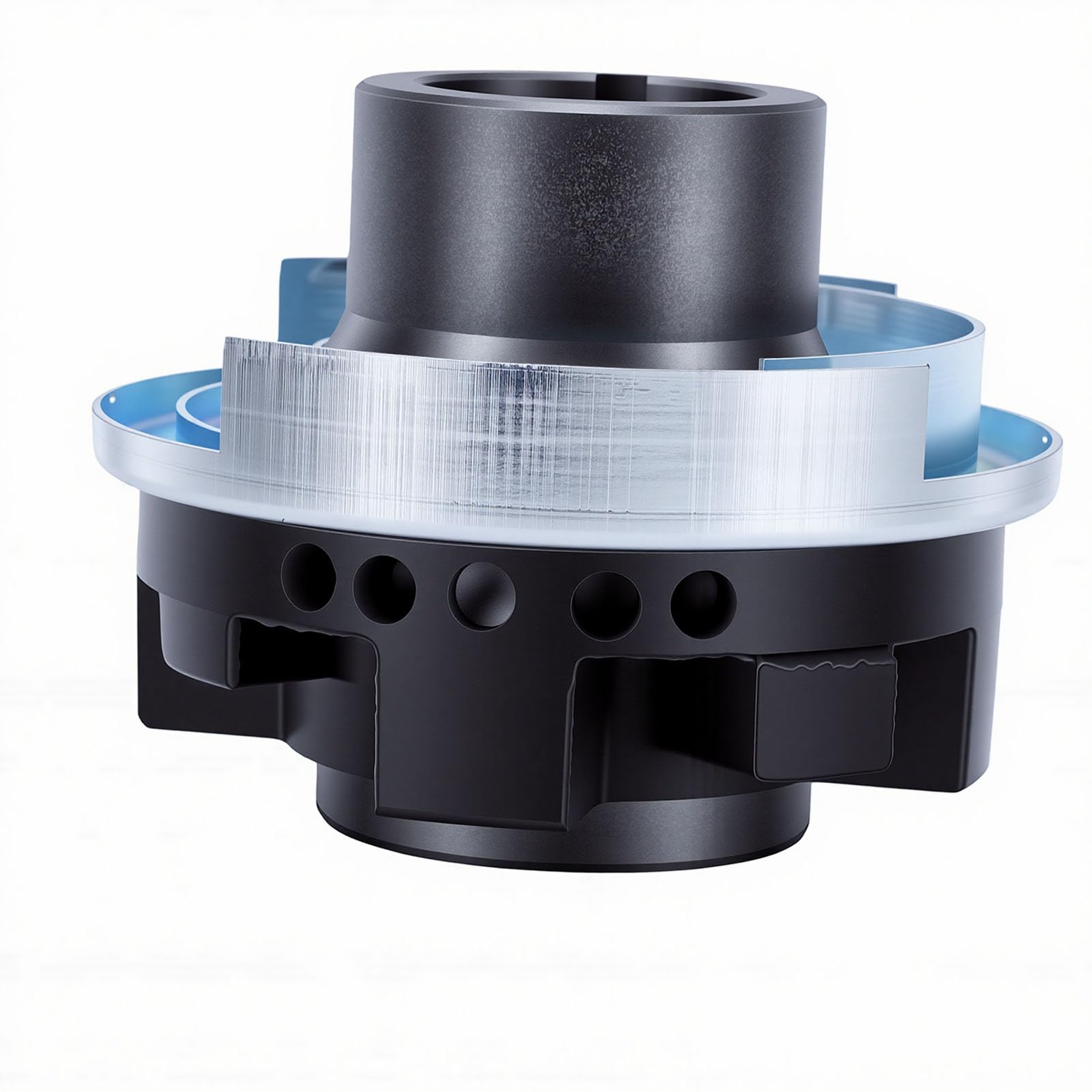 SIXRUN Buje del CigüeñAl del Equilibrador Armónico del Motor, Acero Al Carbono con Silicona, Buje de Polea de Repuesto OEM, Apto para Reparación y Reemplazo de Motores B2300 1994