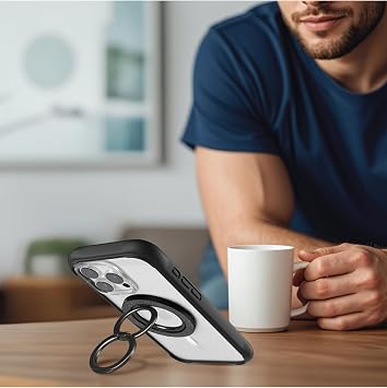 Youngkit Parmak Ring Stand Magnetik 360 Derece Dönebilen Double Ring Serisi Siyah