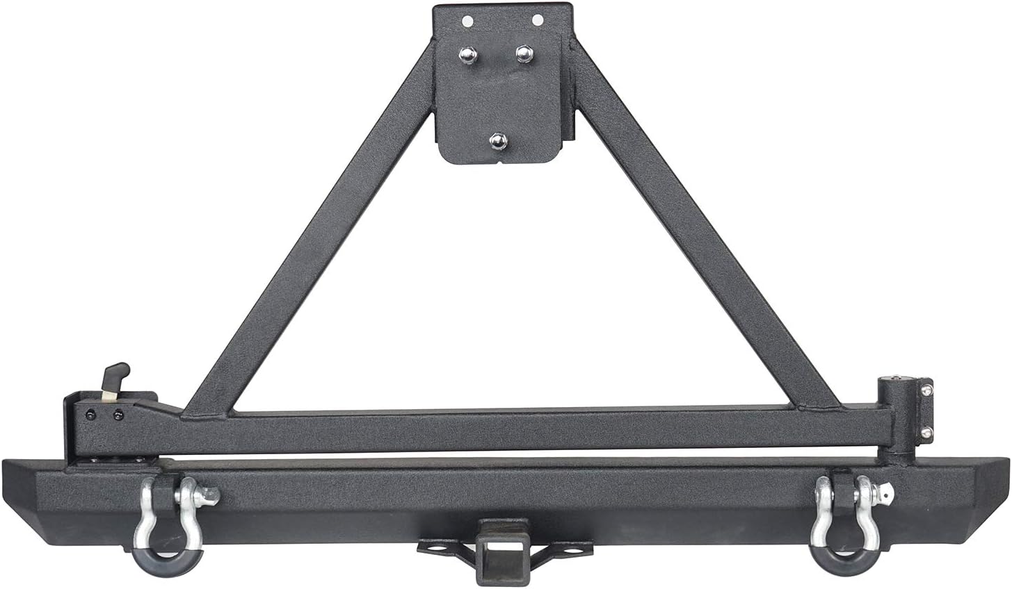 Buy U Box Rear Bumper W Tire Carrier Receiver Hitches For 1987 06 Jeep Wrangler Yj Tj Tju Unlimited Textured Steel Online In Indonesia B0qfnwyw