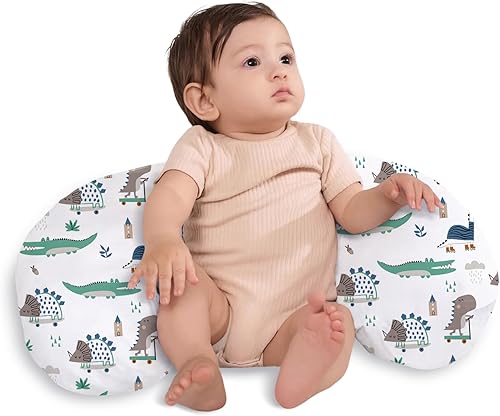 Little Grape Land - Almohada de lactancia mejorada, lactancia materna y biberón durante 0 a 14 meses, funda suave lavable a máquina con relleno