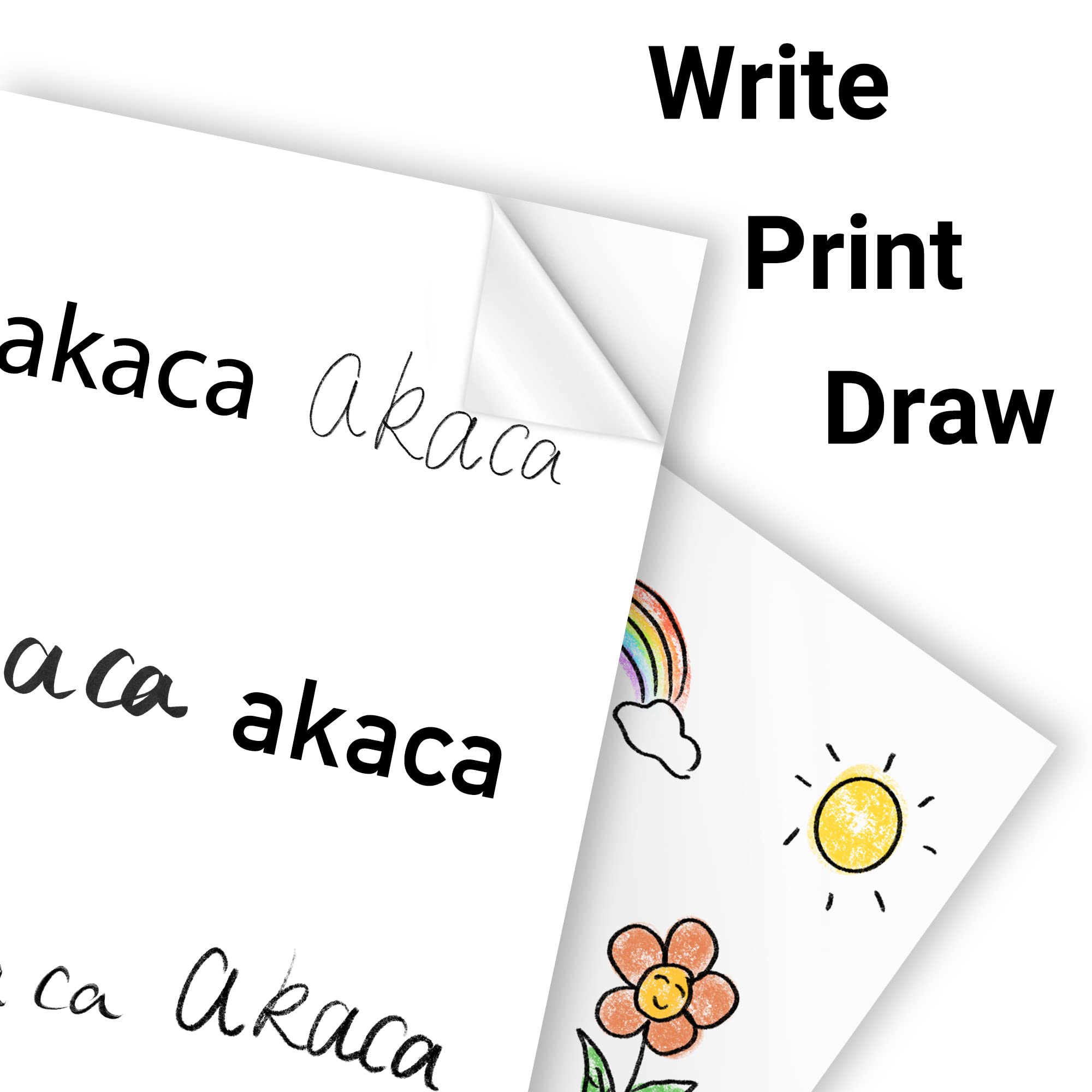 akaca Vinile Carta Adesiva per Stampante A4, 30 Fogli, Bianco Opaco, Impermeabile, Resistente Allo Strappo, 210 x 297 mm