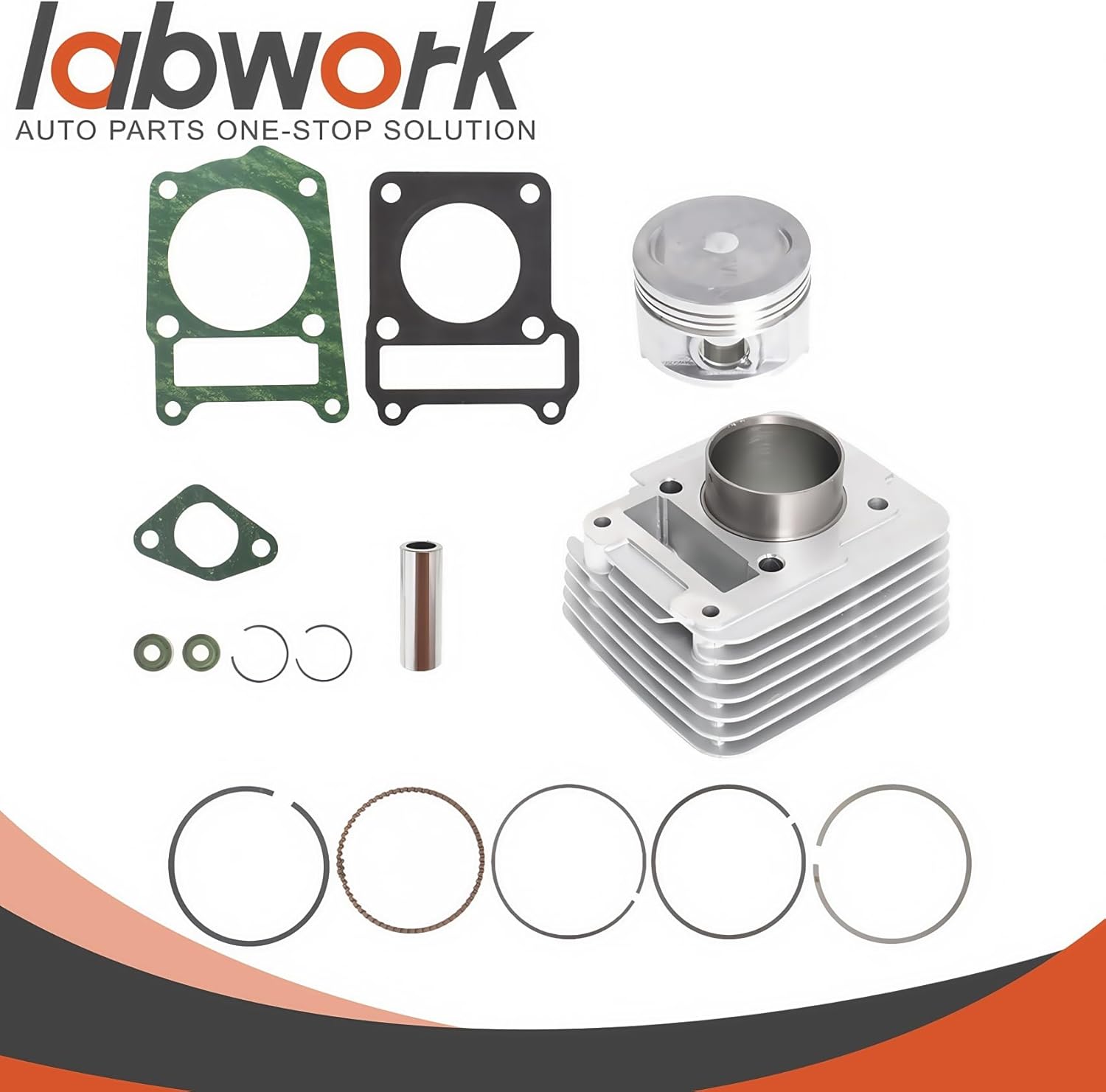 labwork TTR 125 Cylinder Piston Rings Top End Kit Set Replacement for Yamaha ttr125 TTR125E 2000-05