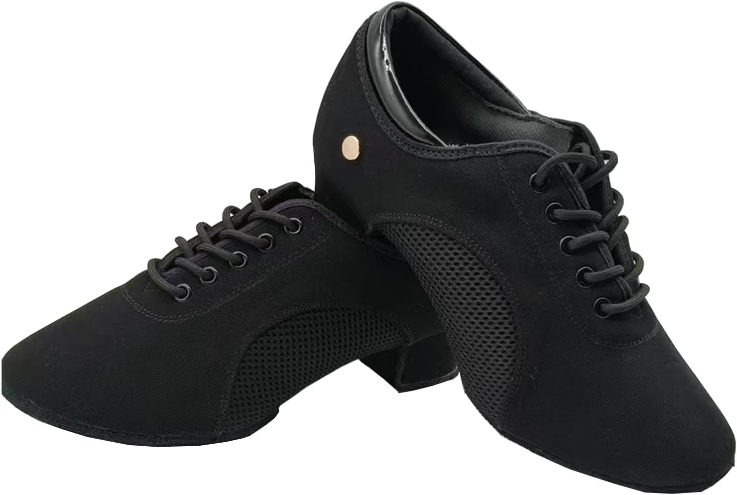 Women's Ballroom Dance Shoes Closed Toe Lace-up Suede Sole Professional Modern Salsa Latin Teaching Practice Performance Dance Shoes,Black