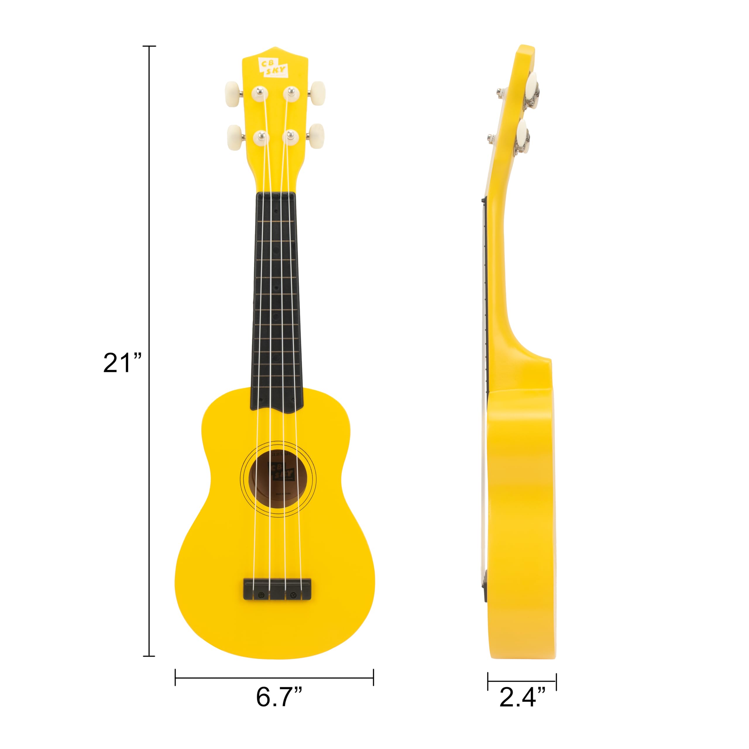 Ukulélé soprano pour enfants/débutants Jaune 53 cm