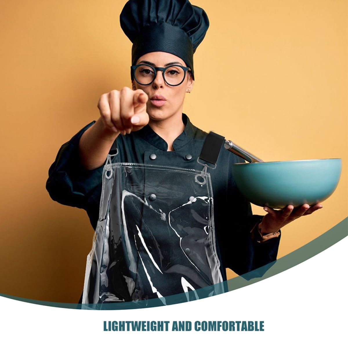 STOBAZA Grembiule Trasparente da Lavoro per Parrucchiere con Tasche, Tracolla Regolabile, Materiale Tpu Leggero e Resistente, Grembiule da Salone di Bellezza per Donna, Protezione