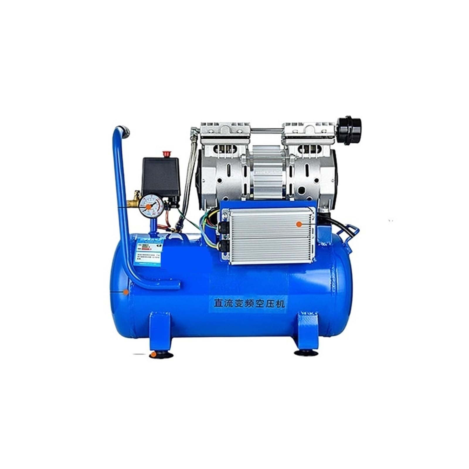 Silent Air Compressor Small Air Compressor Portable Oil-Free Silent Air Pump Car Tire Inflator Pump 12V/24V/48V/60(9L 48V Yellow)