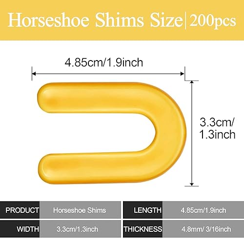 Miniatura 2 de Espaciadores de azulejos de cuñas de herradura de 316 pulgadas, cuñas de plástico estructurales de herradura en forma de U para nivelar, 200 piezas,