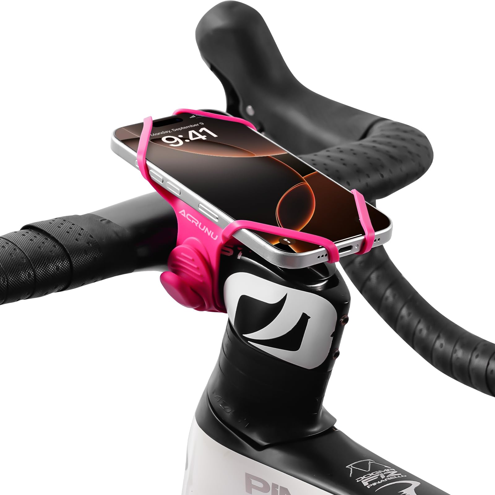 ACRUNU Bike Phone Mount for Handlebar – Scratch-Free Silicone Holder with Anti-Slip Grip, Universal Cycling Phone Stand Compatible with iPhone/Samsung