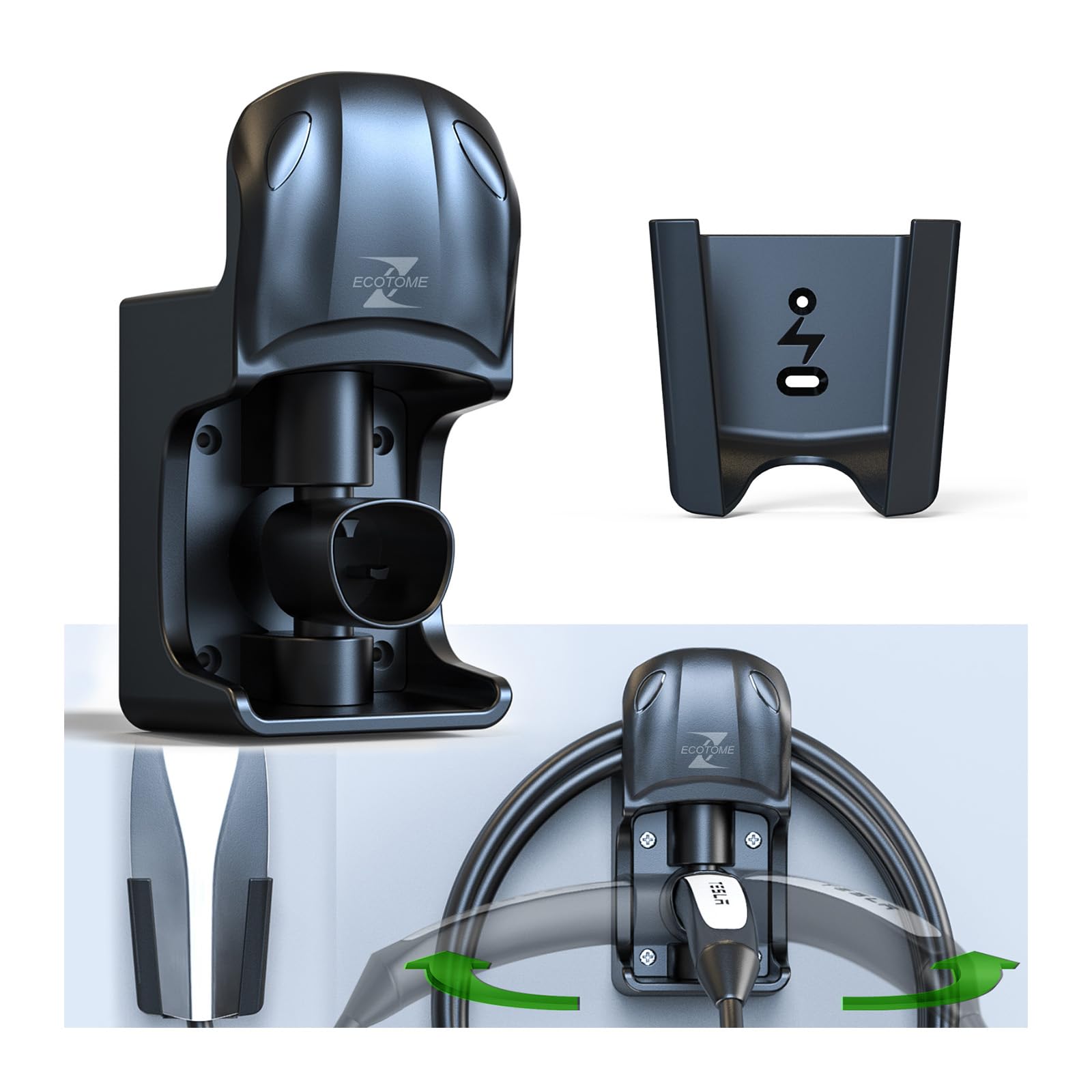 Tesla GEN II モバイルコネクタ　ブラック　➕壁マウントホルダ（社外） Tesla GEN II モバイルコネクタ ブラック ➕壁マウントホルダ（社外