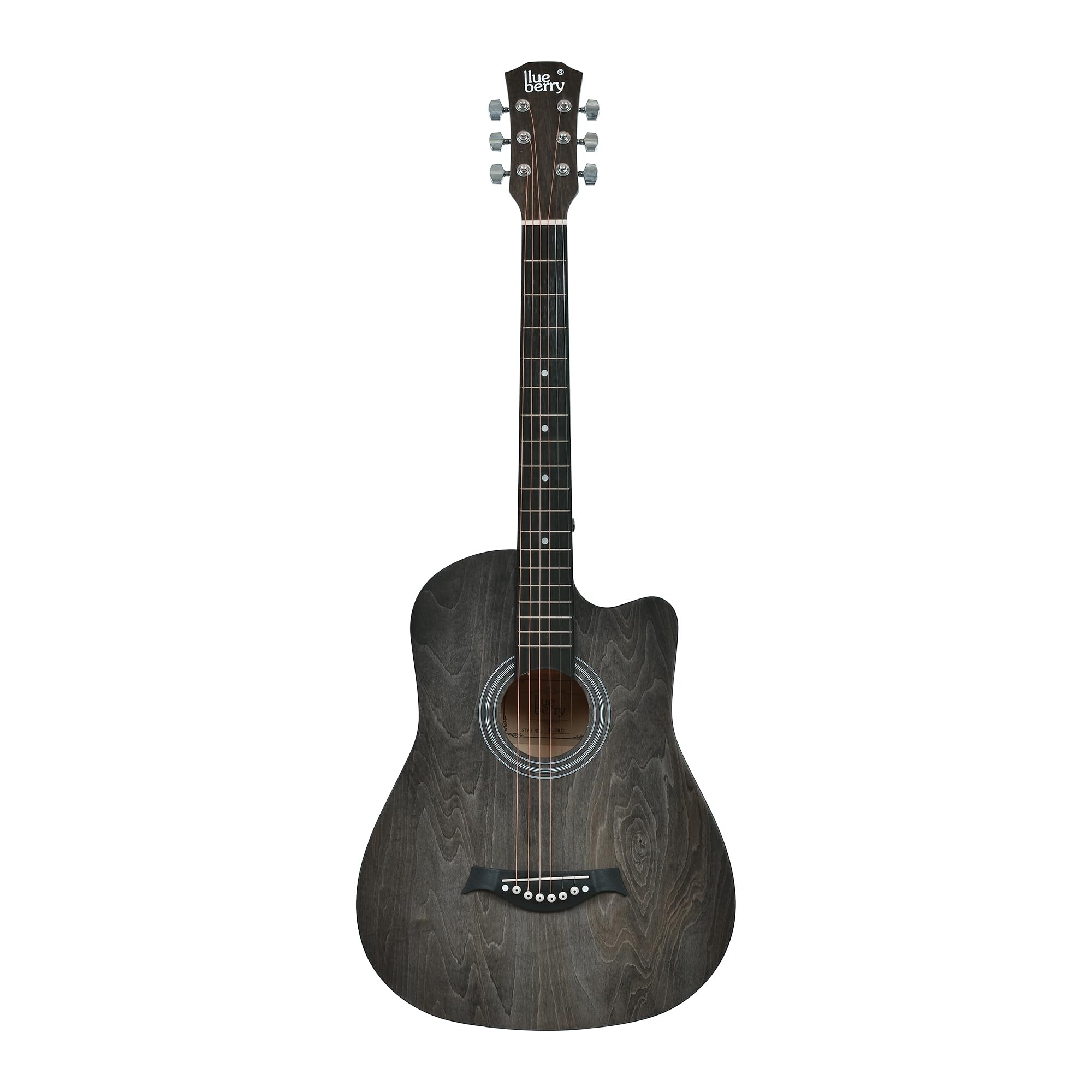 BLUEBERRY, B-38C Acoustic Guitar Kit with Bag, Strap, One Pack Strings And 2 Picks - 38 Inch (Retro BlACK) - Image 2 thumbnail