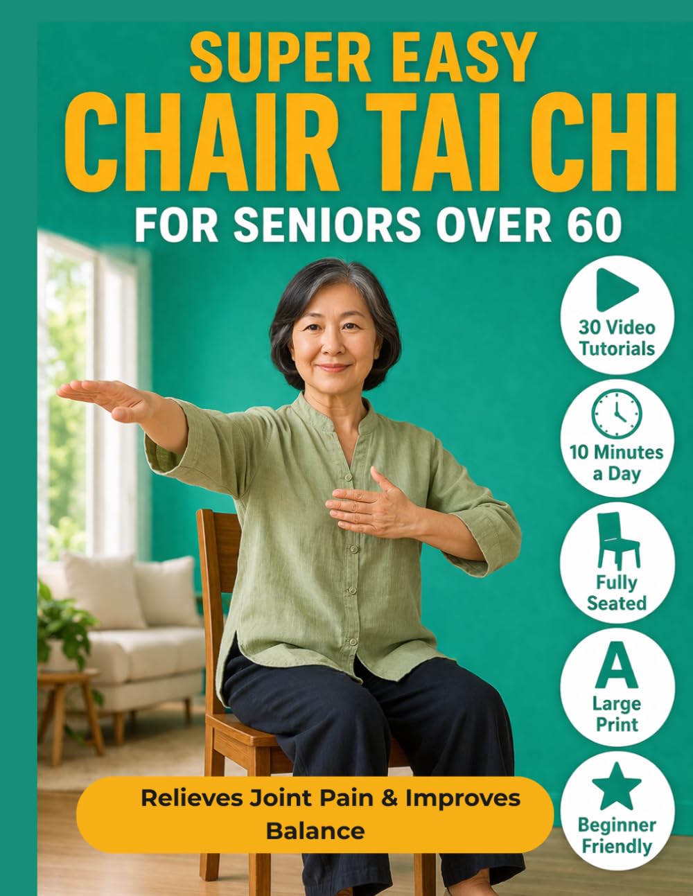 Super Easy Chair Tai Chi for Seniors: Build Strength, Balance & Independence from Your Chair | 30-Day Seated Tai Chi for Beginners to Relieve Joint ... in 10 Minutes a Day | 30 Videos Included