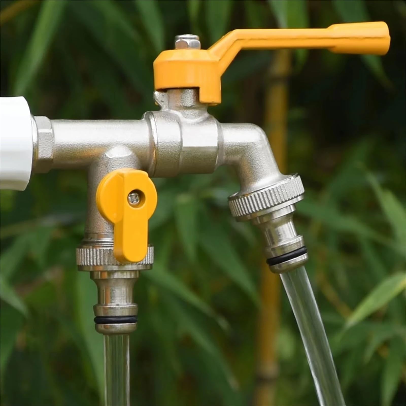 Ogród 1/5.1 cm 3/10.2 cm mosiężny rozdzielacz do kranu wodnego 1-drożny 2-drożny adapter złącza adapter zawór przełącznik nawadniania kran wymiana (M-1 szt.)