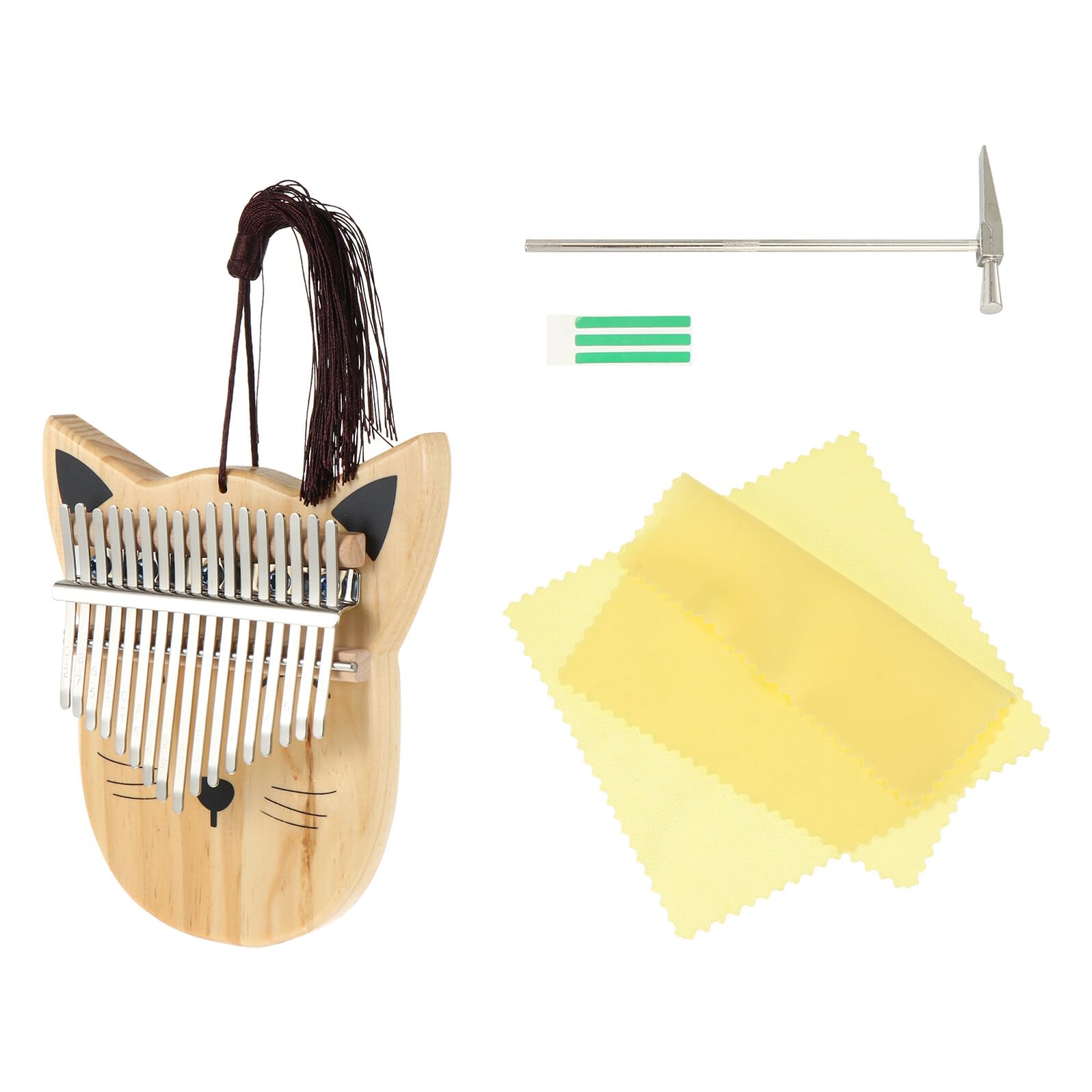 BESPORTBLE Kalimba Daumenklavier Tasten Holz Finger Piano für Anfänger Langlebiges Musikinstrument mit Gebogenen Metalltasten Klarer Klang Sicher und Tragbar für Mädchen Jungen