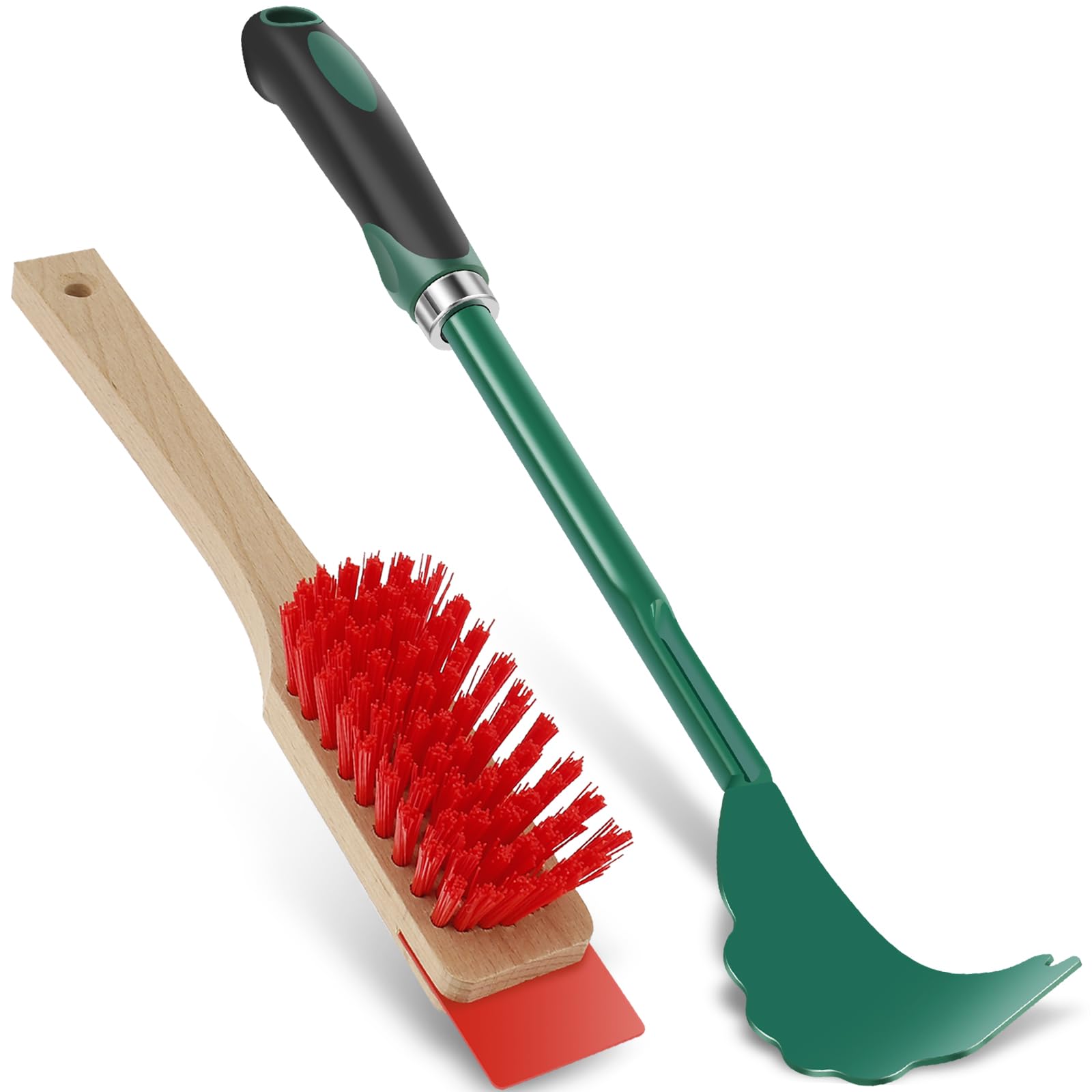 Mower Deck Scraper, Scrubbing Brush, Stiff Bristle Brush with Scraper, Lawn Mower Deck Cleaner Tool, Lawnmower Deck Scraper, Lawn Mower Maintenance Deck Scraper Cleaning Tool for Gardening