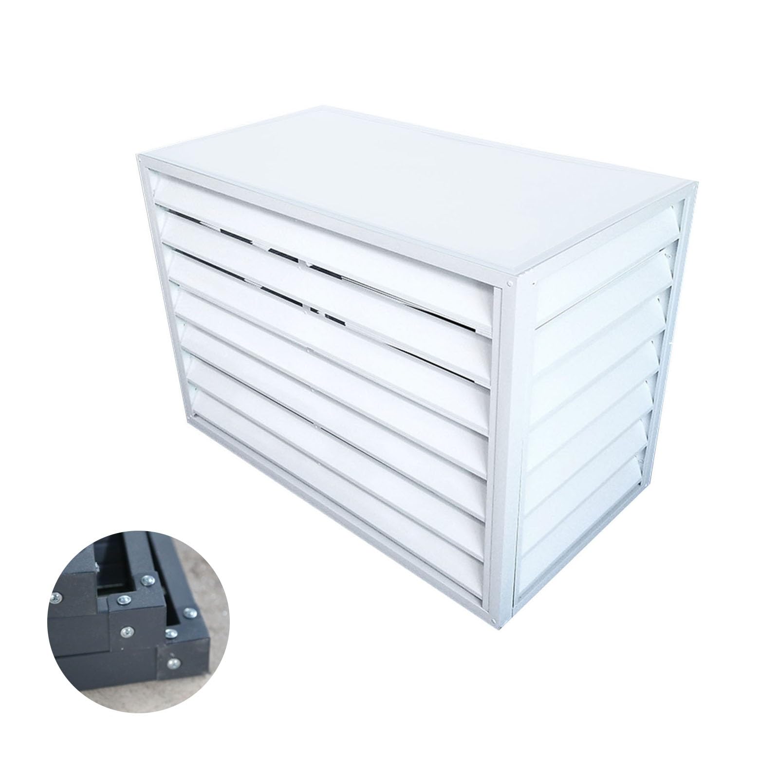 Cubierta de aluminio para aire acondicionado con reducción de ruido, protección de unidad al aire libre, calefacción, protector de radiador, resistente a la intemperie, carcasa de CA para uso en