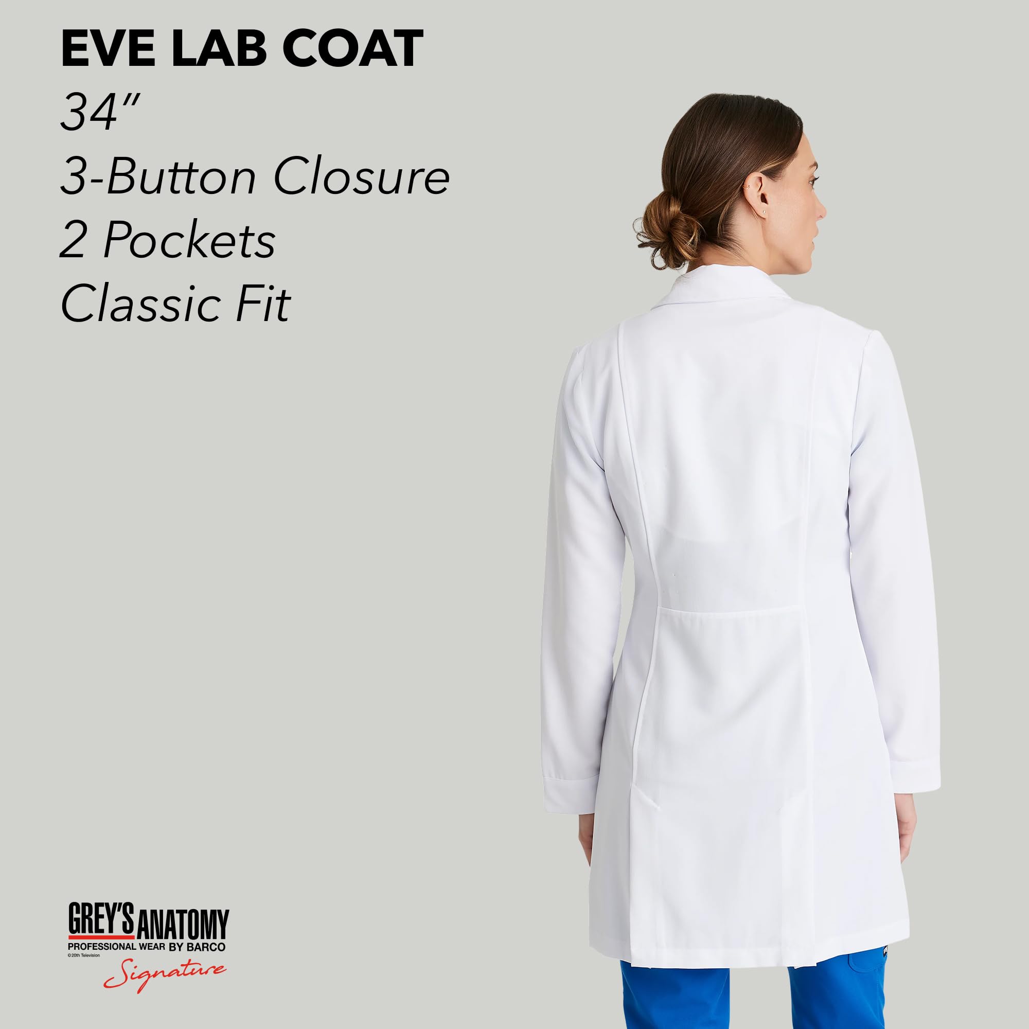 BARCO Grey's Anatomy Signature Damen Eve 34" 2-Pocket Stretch 3-Knopf Lab