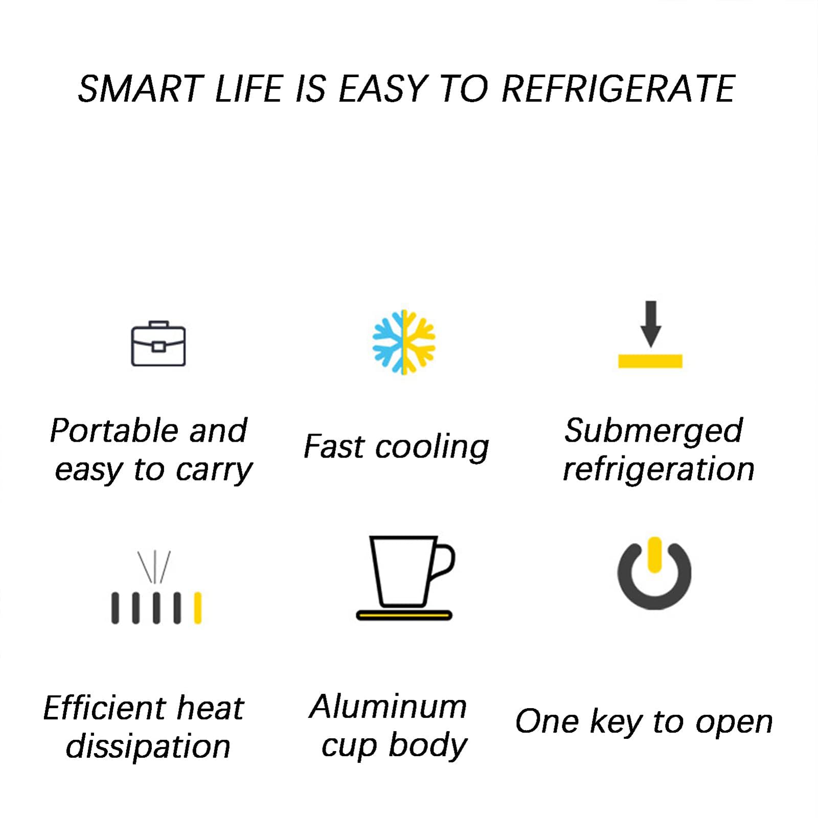 Taza de enfriamiento rápido, Mini refrigerador portátil de verano