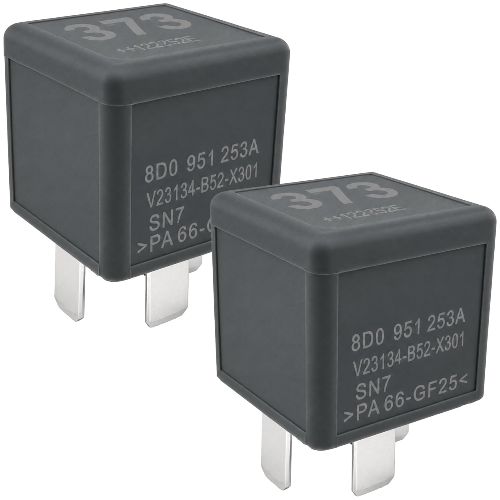2-Piece Set #373 8D0951253A Relay V23134-B52-X301 SN7 12VDC 40A 4-Pin Plug-in Automotive Relay Compatible for Volkswagen and Audi Vehicles-image-36