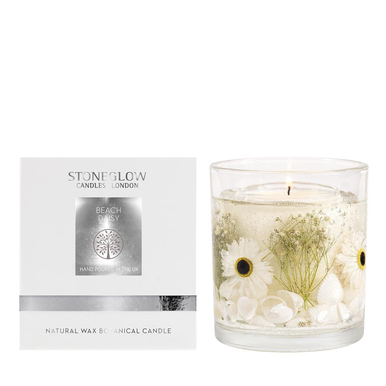 Stoneglow Natures Gift Natural Wax Gel Beach Daisy Candle