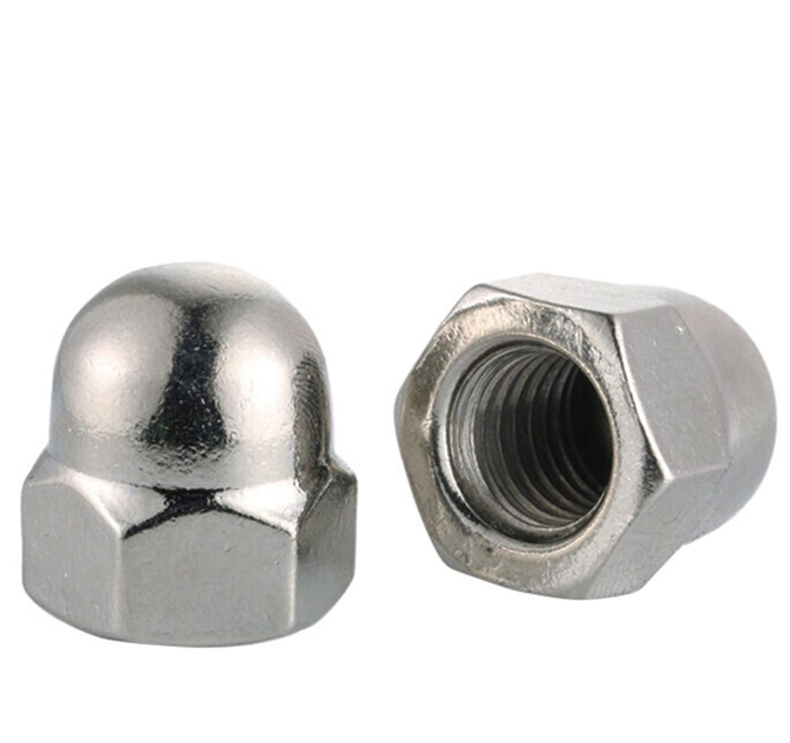 YIBIN Nut, 304 Stainless Steel Nylon Brass Acorn Nut Hex Head Cap Metric Dome Nut