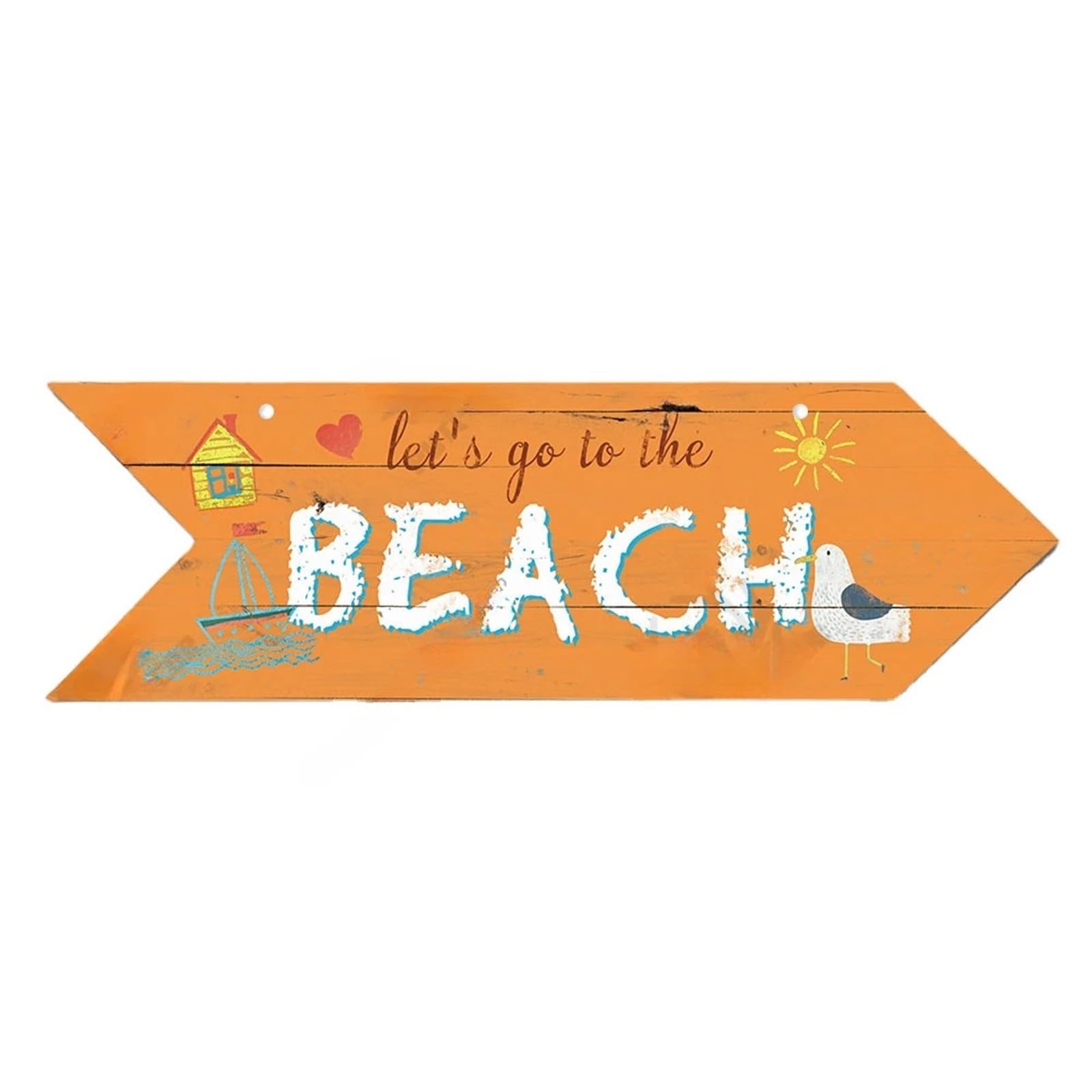 Wooden Arrows Beach Arrow Wooden Sign Seaside Road Guide Wall Decoration Indicator Hanging House Plaque Decor