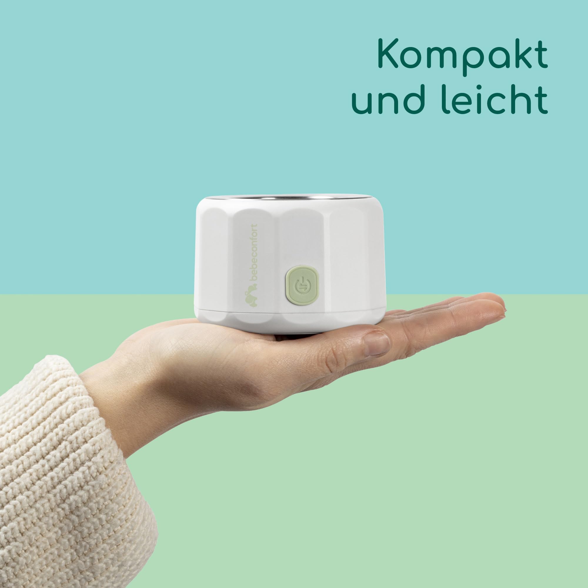 Bebeconfort Digitaler Kompaktflaschenwärmer, Flaschenwärmer baby für unterwegs, kompakt L6,5 x B6,5 x H8 cm, leicht im Gewicht (280 Gramm), digitale Anzeige, langlebiger Akku, Temperaturregelung