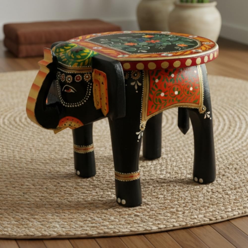 Wooden Elephant Stool-image-1