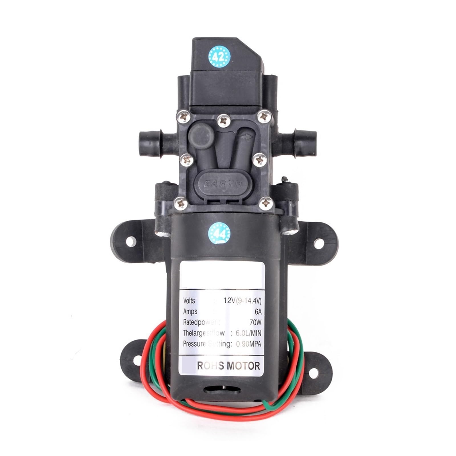 Cczrd Screw Thread Small Safe Self Priming Pumps Automatic Flow Switch Diaphragm Water Pump High Pressure Dc12v 70W 130Psi 6L/Min Smooth Operation Flow Steady Reliable(Screw Thread)