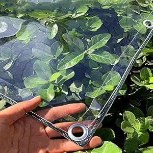 Blind Roll Waterproof Window Curtains Transparent Outdoor,Balcony Clear, 500 GSM Rain Sun Dust Privacy Cold Protections (5 x 10 FT)