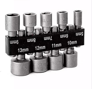 Hex Shankn Nut Setter Driver 5-13mm Imperial Socket Nut Impact Driver Adapter Drill Bits 1/4 Inch Hex Shank Tool Set Nut Driver Socket Bit Set 5-13mm
