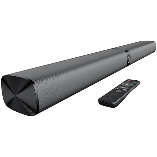 Sound Bar for Smart TV, 80W Soundbar with Bluetooth/ARC/Opt/AUX Connect, Dynamic Volume Boost, 3 Equalizer Modes, 2 in 1 Detachable Soundbar for TV/PC/Gaming/Projectors
