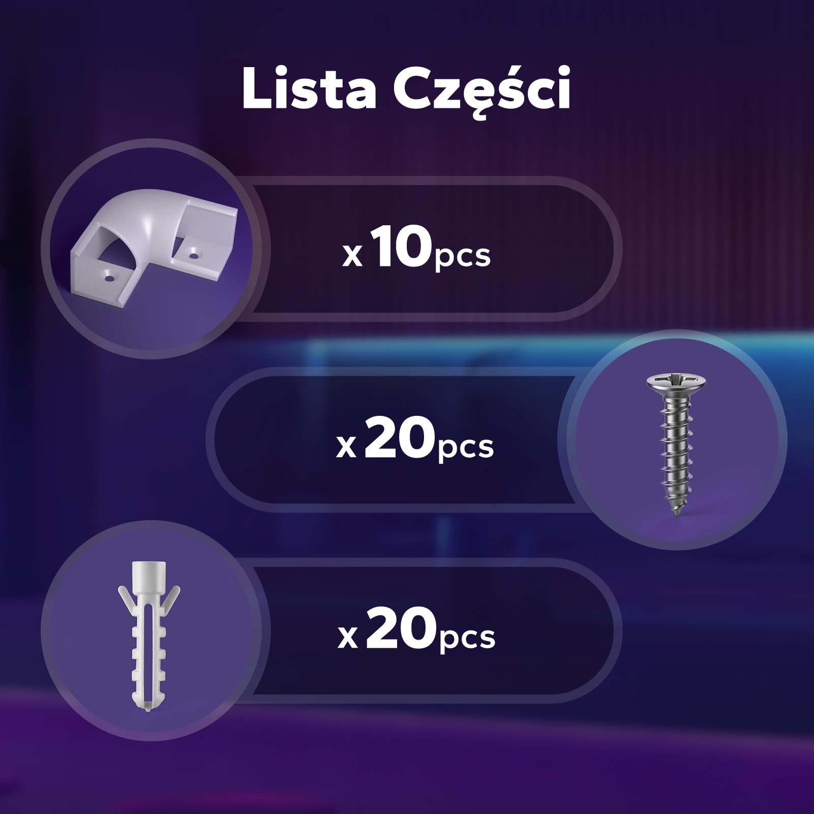HOMMAND Łączniki narożne 90 stopni 10 szt., złącza narożne do profilu LED, złącza narożne do kanału LED 90 stopni do profilu aluminiowego LED w kształcie V, wkręty w zestawie