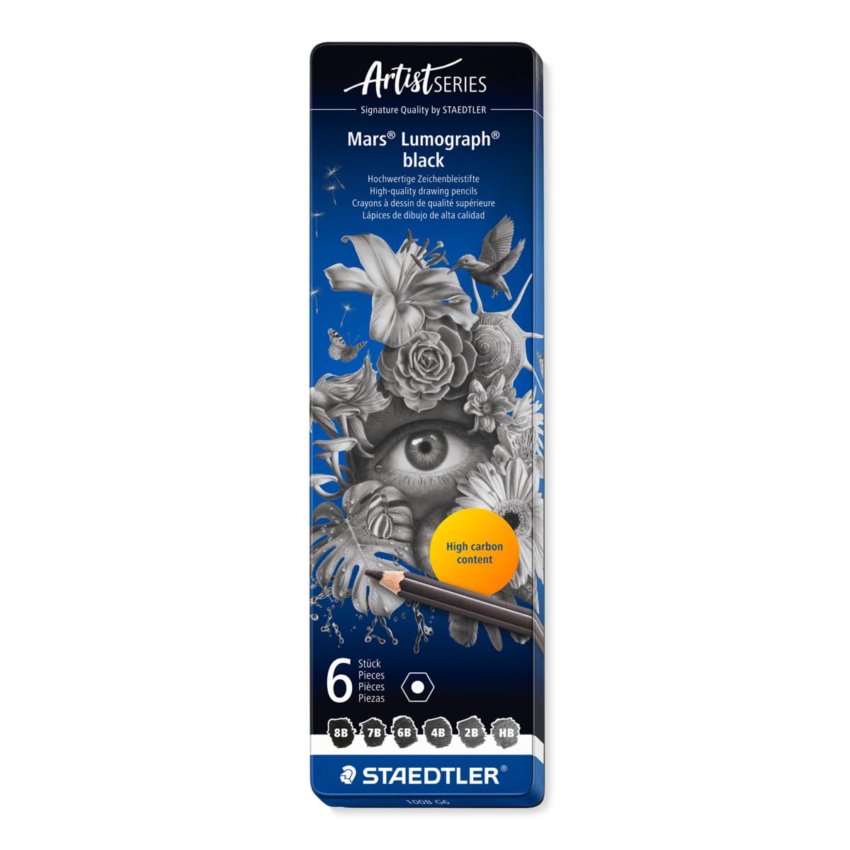 STAEDTLER Mars Lumograph Black Pencils - 6 Pack -1 STAEDTLER Mars Lumograph Black Pencils - 6 Pack -1