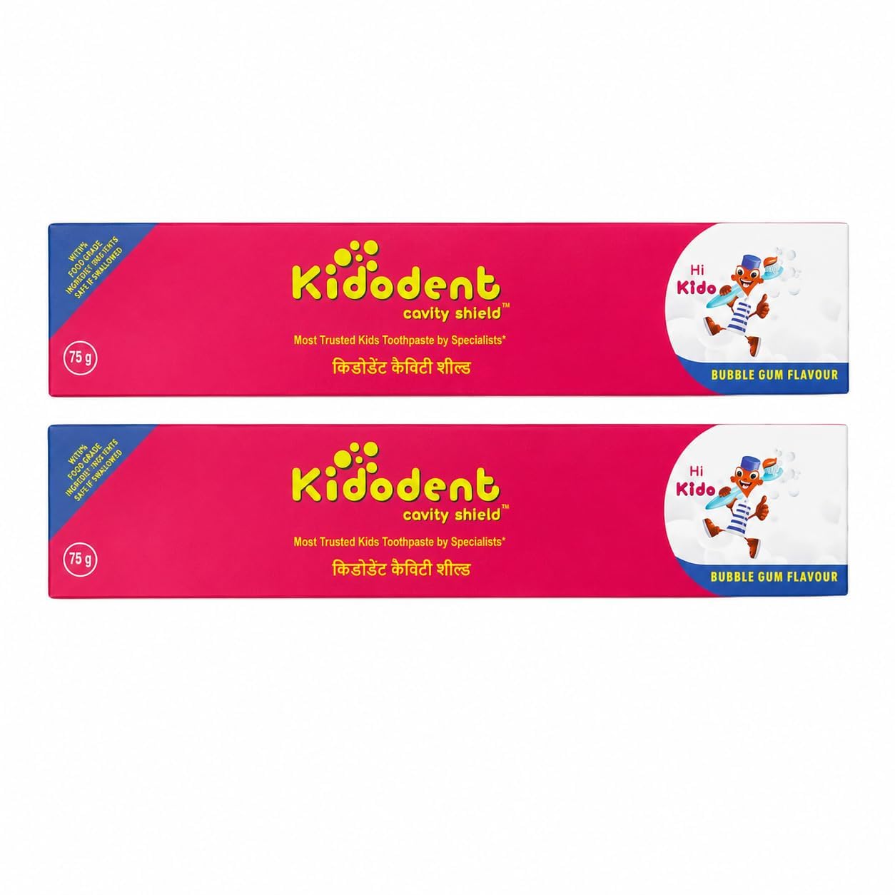 Kidodent Cavity Shield Kids Toothpaste, Bubble Gum Flavour - 75gm, Pack Of 2-image-35
