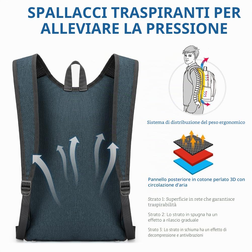 Flintronic Zaino Trekking Pieghevole 16L Ultraleggero Impermeabile per Escursionismo