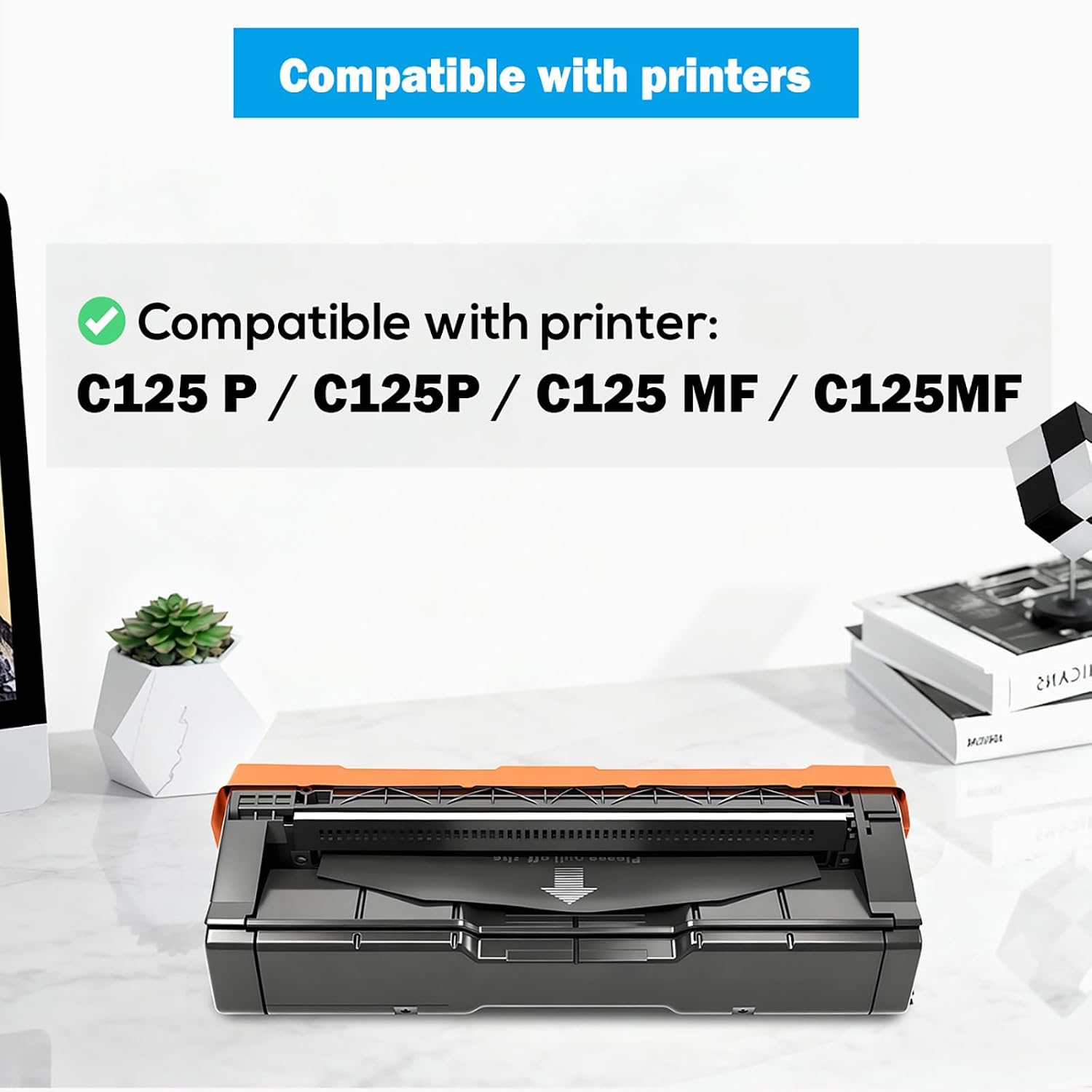 C125P C125MF Compatible Toner Cartridges 434060 434061 434062 434063 High Capacity 2300 Pages for Ricoh C125P C125MF C125 P C125 MF Printers (4-Pack Black Cyan Magenta Yellow)