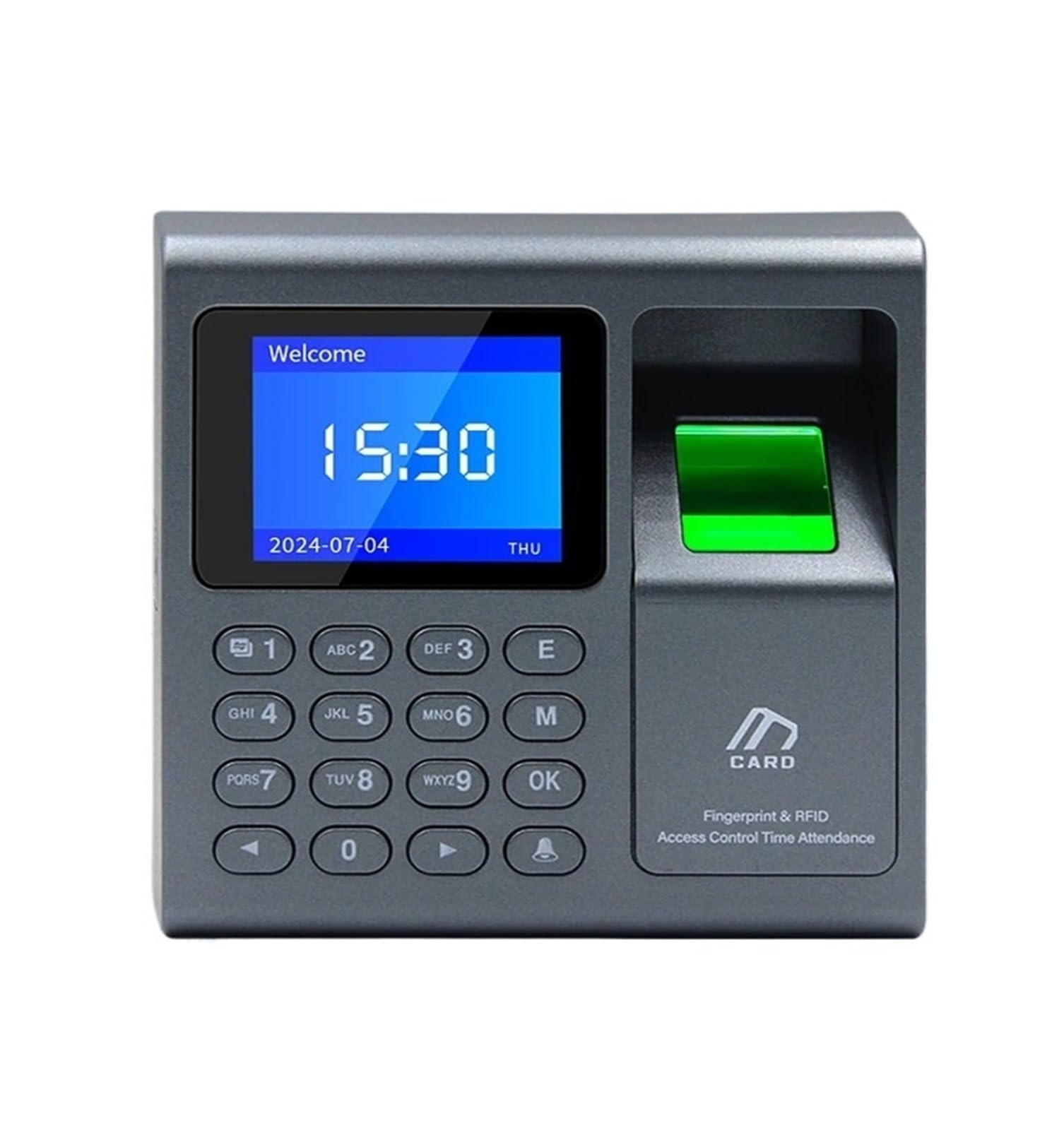 Miniaturowy przenośny czytnik czasu pracy na odcisk palca, 1000 użytkowników, kontrola dostępu RFID, odblokowywanie biura za pomocą odcisku palca/karty/hasła dla Pracowników
