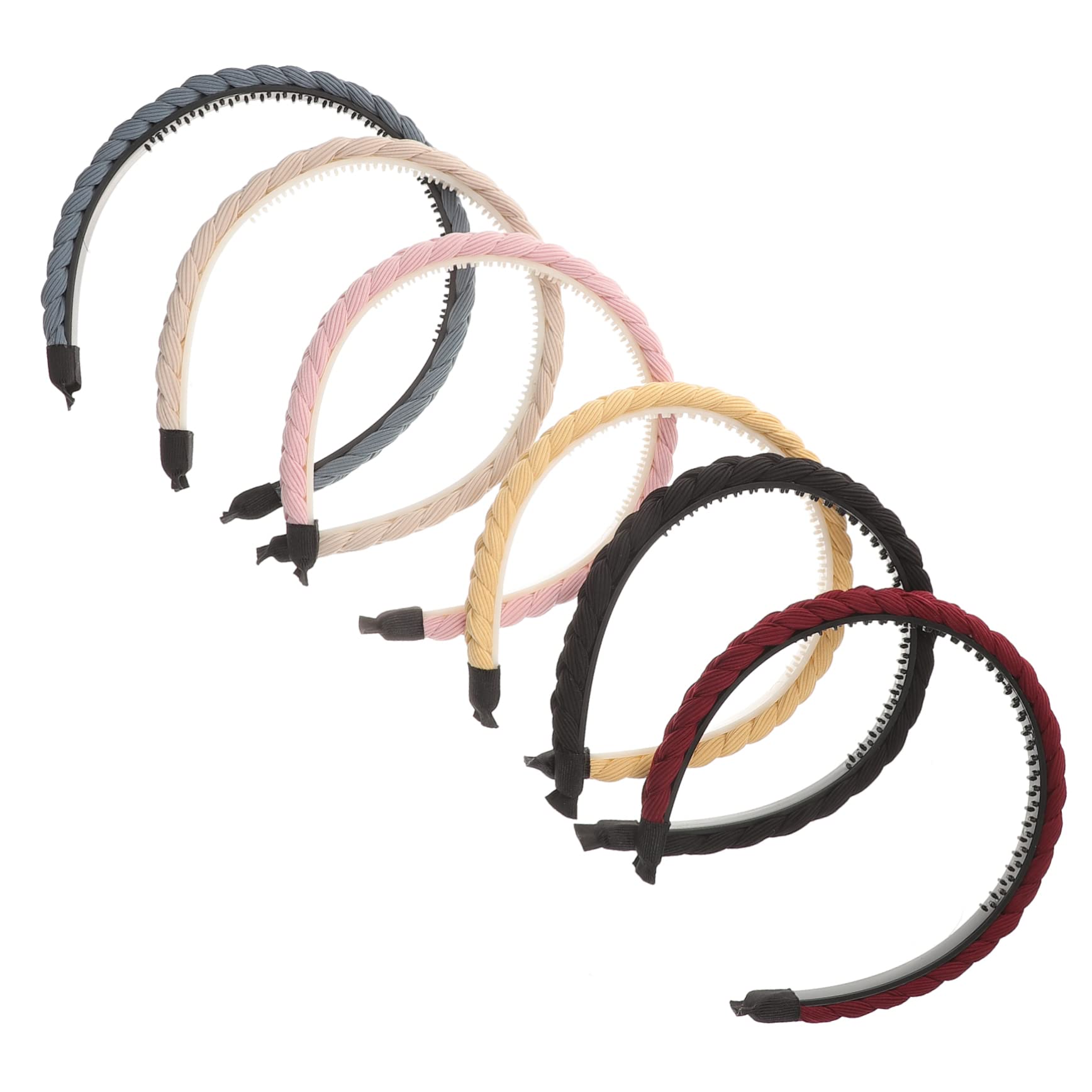 Beavorty 12piezas Diademas De Pelo Trenzadas De Sintético Accesorios Para Cabello Para Mujeres Fiestas y Ocasiones Diarias Vino