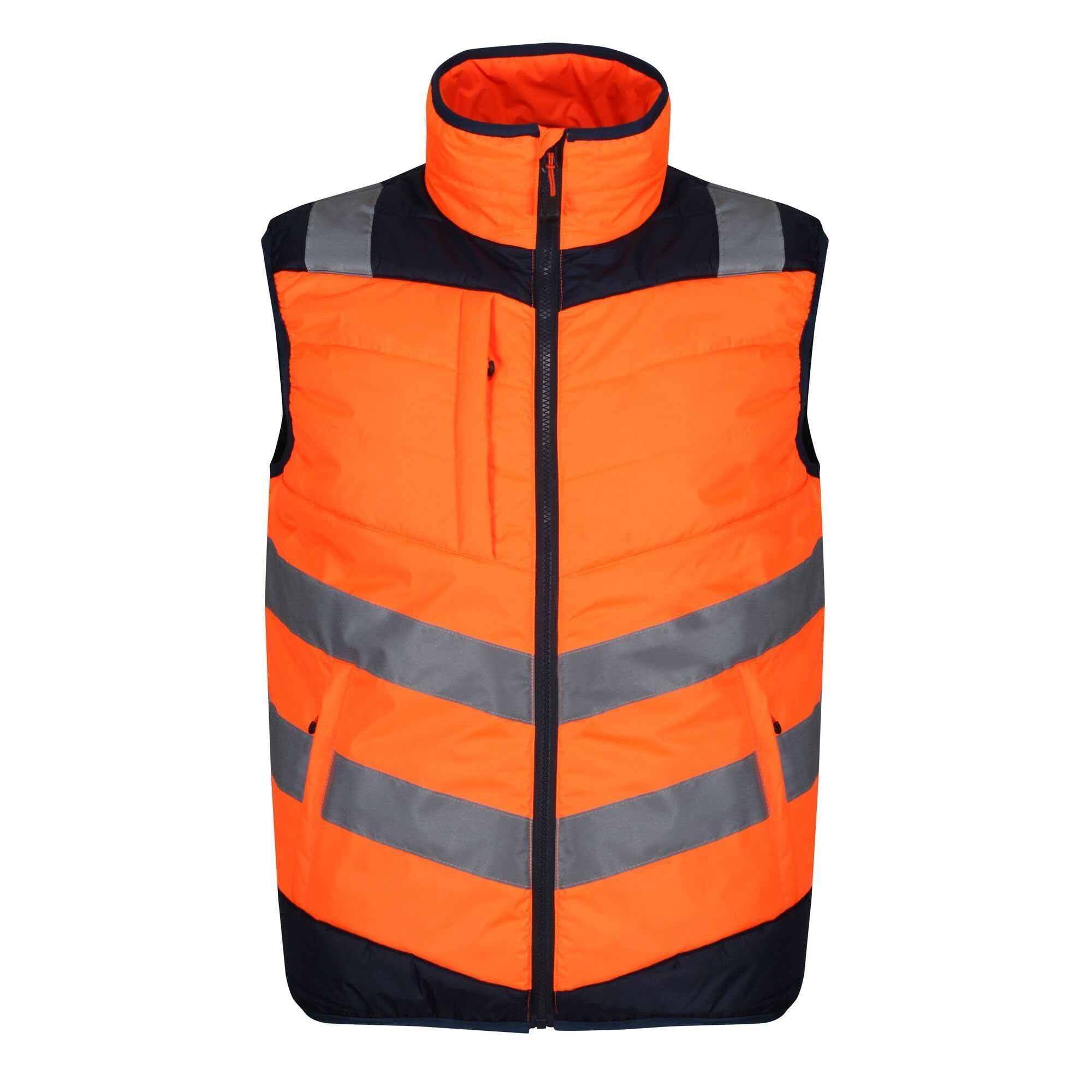 Regatta Men's Orange/Navy Professional Hi Vis Thermal Gilet Bodywarmer Small