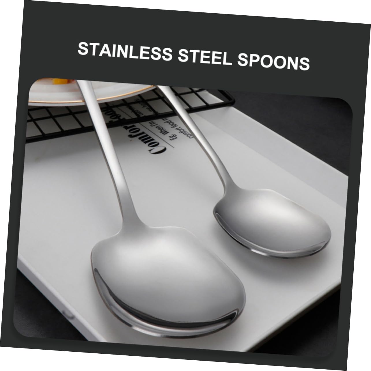 FUNOMOCYA 2pcs Serving Spoon Public Cutlery Vintage Spoons Ladle Spoon Self- Service Scoops Cocktail Stir Spoons Espresso Spoons Dishing Spoons Metalporridge Spoon Stainless Steel Silver