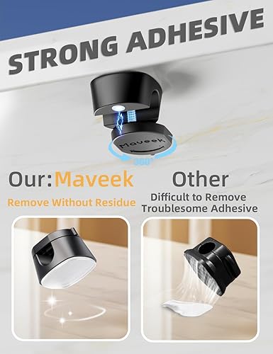 Miniatura 4 de Maveek - Clips de cable para escritorio, organizador de cable de carga giratorio de 360, cierre magnético, gestión de cables de escritorio, soporte