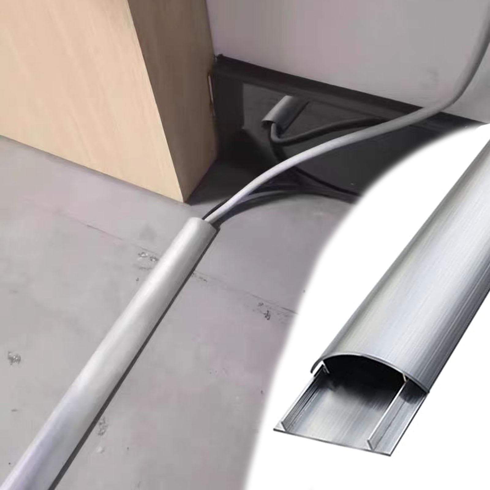 Canaleta Protector De Cables De Suelo Grueso, Robusto Pasacables Adhesivo, Cubierta De Gestión De Cables para Sala De Conferencias/Pared De Cables/Taller(W 75mm/2.95in,5 pcs)