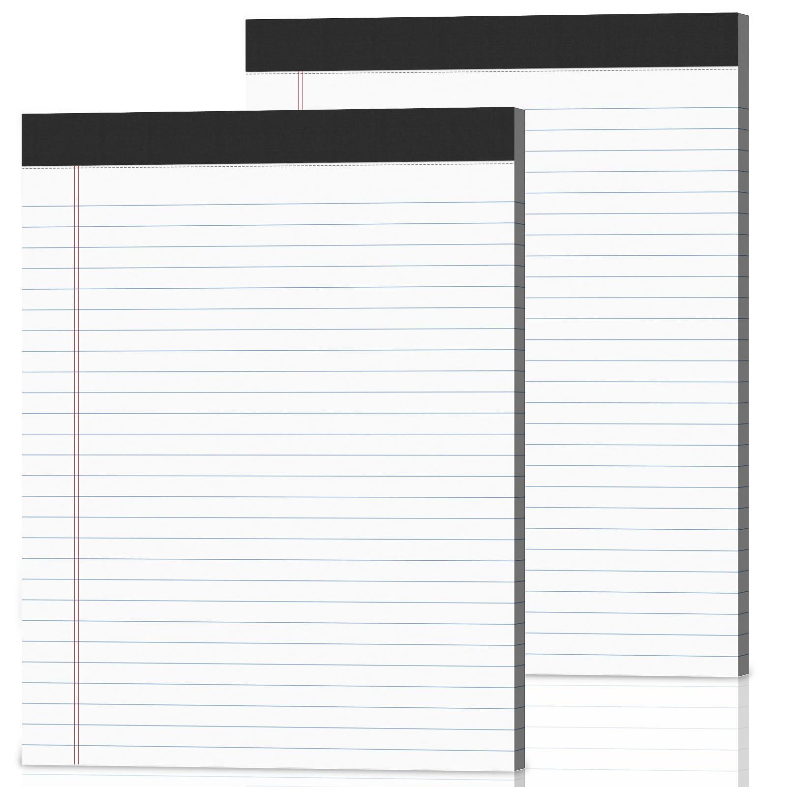 2-Pack Legal Pads 8 5x11 Wide Ruled Note Pads - 100 Sheets 50 Pad with Micro-Perforated Notepad Chipboard