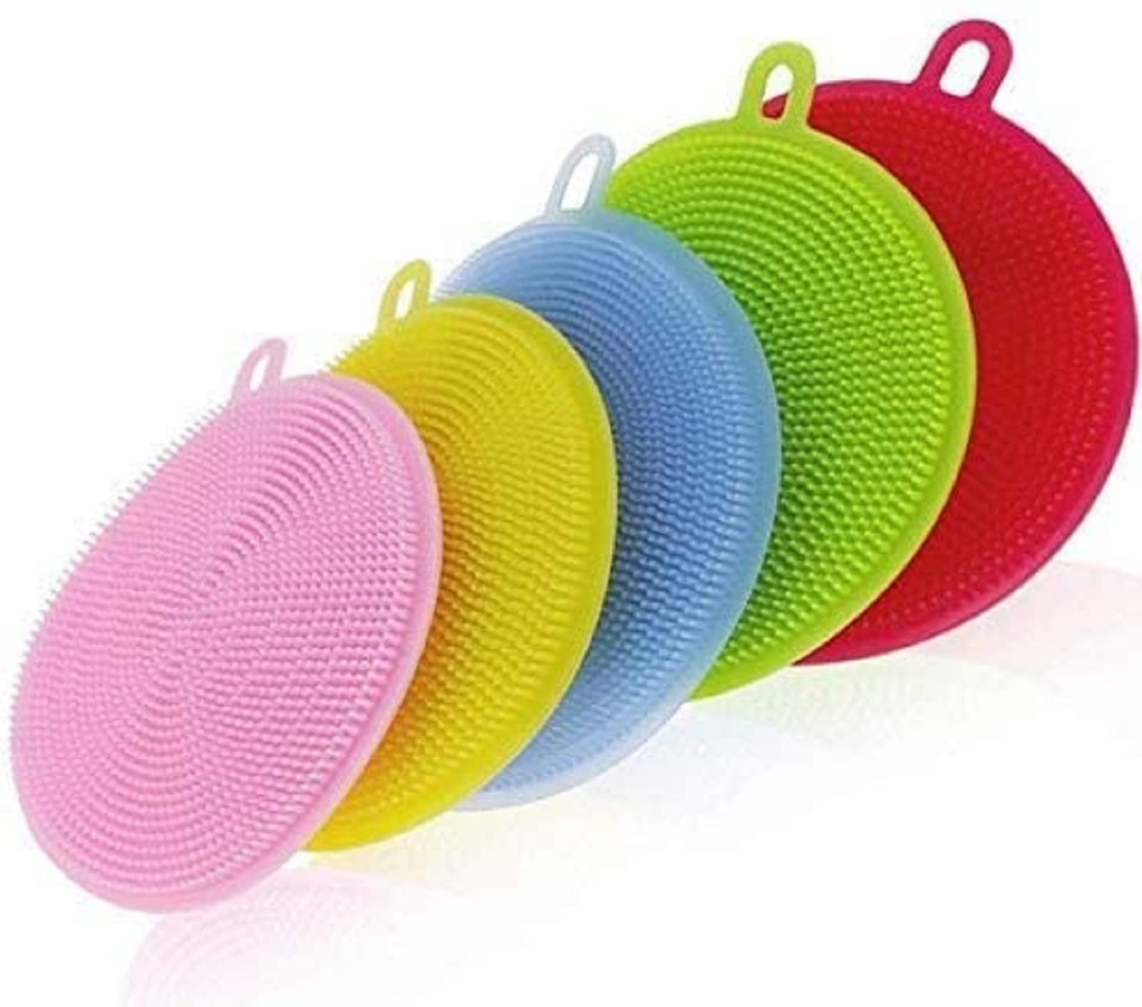 SBAPRIME Multi-Purpose Kitchen Scrub Brush for Dish Pot and Veggies Fruit Non-Stick Pan 5 Color Silicone Scrubber (B09KPMZR8H) Amazon Price History, Amazon Price Tracker