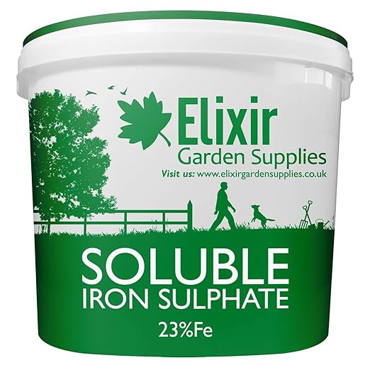 Elixir Gardens 23 FE Soluble Iron/Ferrous Sulphate Lawn Tonic & Grass GreenUp 1kg Tub