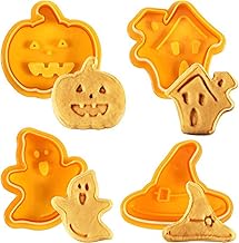 Rvtkak 4 peças/conjunto molde de biscoito de Halloween carimbo de biscoito 3D cortador de êmbolo de biscoito faça você mesmo molde de cozimento cortadores de biscoito para ferramentas de cozinha