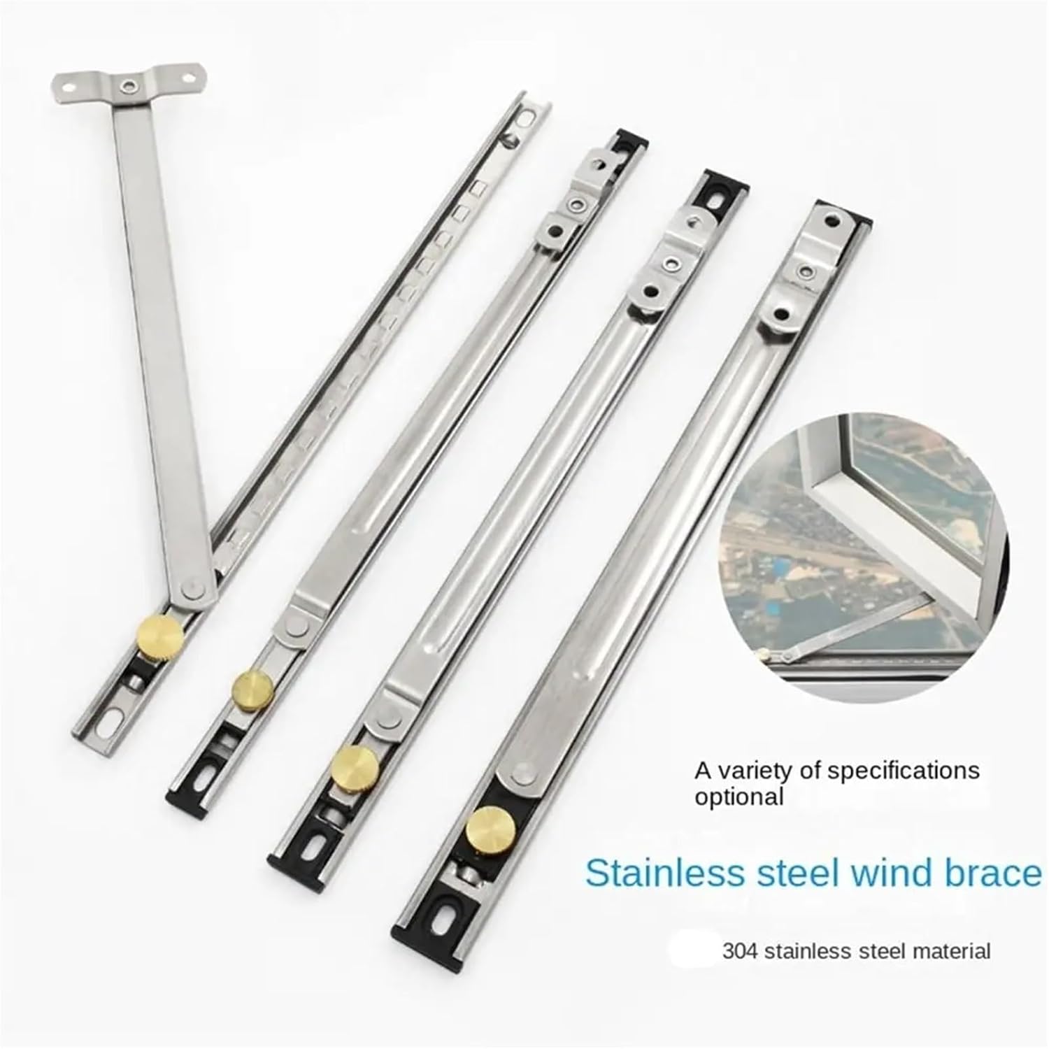 Window Restrictor 10Pcs Stainless Steel Window Support Gusset Fixed Windproof Brace Angle Controller for Fall Prevention(8inch-Style 1)