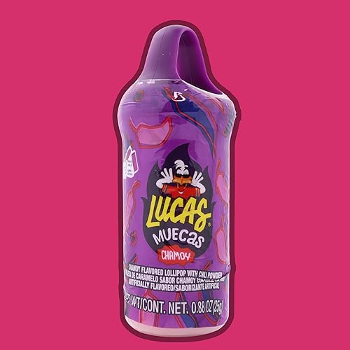 Miniatura 6 de Chamoy - Paleta con sabor a chile en polvo, caramelo mexicano para lamer y sumergir, 0.88 onzas (paquete de 5) calcomanía de remolino incluida