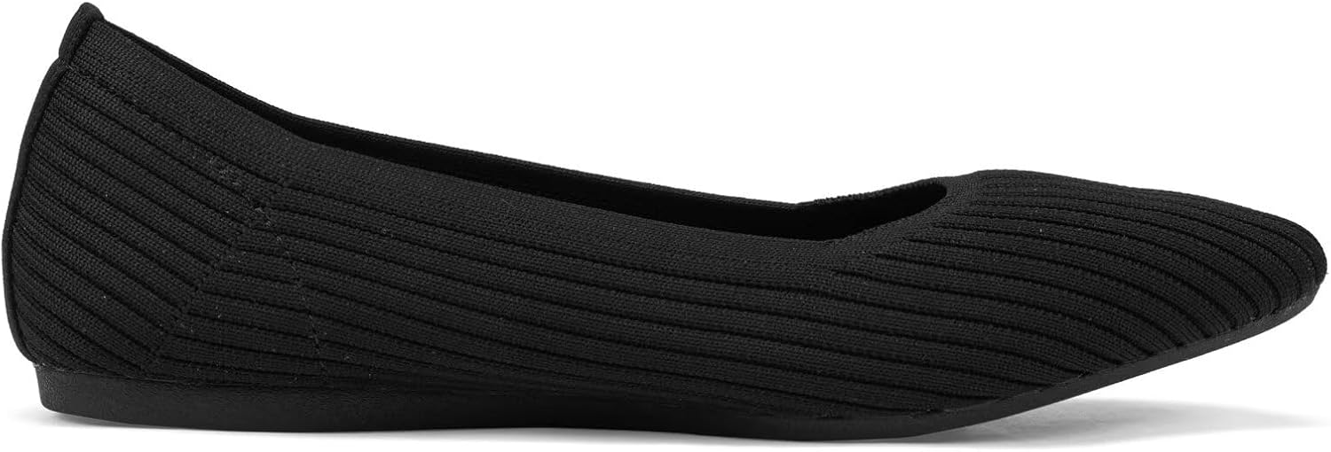 Frank Mully Women's Flats Knit Pointed Toe Ballet Flats Arch Support Machine Washable Shoes Women Dressy Comfortable